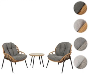 Súprava 2 kresielok a stolíka HWC-N33 - sivá, čalúnenie svetlosivá