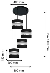 Luster na lanku HELEN 4xE27/15W/230V čierna