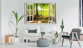 Obraz - Window: View on Forest Veľkosť: 60x40, Verzia: Standard