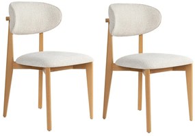 Súprava jedálenských stoličiek Lionte White and Light Oak, 2 ks