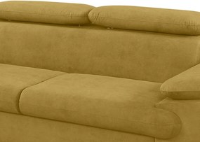 Rohová sedacia súprava Scala, kurkumovo žltá látka, ľavý roh