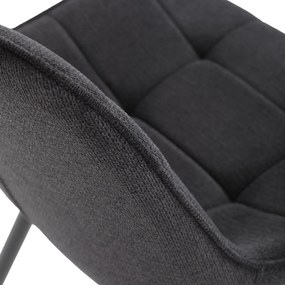 Autronic - Židle jídelní, černá látka, černý kov, otočný mechanismus 90°/90° (L/P) - funkce reset - HC-T1130 BK2