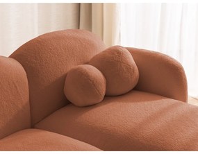 Terakotová rohová pohovka z textílie buklé (pravý roh/s leňoškou) Orbit – Ropez