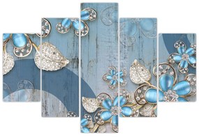 Obraz - Modré kvety (150x105 cm)