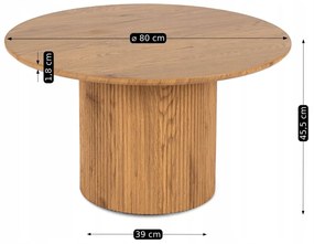 Okrúhly konferenčný stolík MAYLIN vo farbe dub Priemer: 60 cm