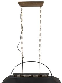 Industriál kovový luster čierny 99 cm