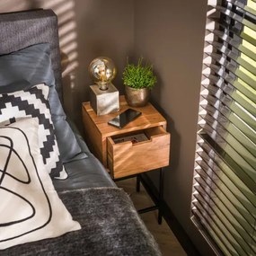 Nočný stolík 21-08 Flat Drevo Acacia  - Komfort-nábytok