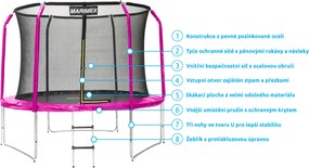 Marimex | Trampolína Marimex 305 cm ružová + vnútorná ochranná sieť + rebrík ZADARMO | 19000105
