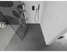 Mexen Kioto L, sprchová zástena Walk-In 80 x 200 cm, 8mm číre sklo biely vzor, grafitový profil, 800-080-103-66-97