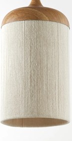Závesné svietidlo v prírodnej farbe s textilným tienidlom Dania – Light &amp; Living