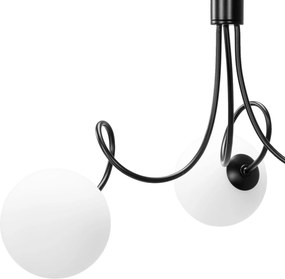 Toolight Toolight, stropná lampa sklenené gule 3xG9 APP1154-3CP, čierna, OSW-14012