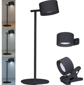 Solight WO68-B-LED Stm. nabíjacia lampa 3v1 LED/4W/2000 mAh 3000/4000/6500K čierna