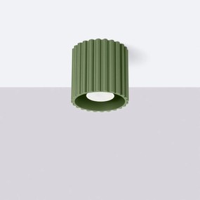 Stropné svietidlo Aura, 1x olivovo zelené hliníkové tienidlo, (10 cm)