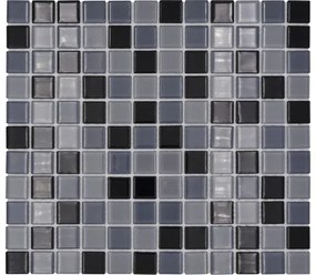Sklenená mozaika CM 4999 mix čierna 30,5x32,5 cm