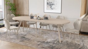 Mazzoni EXPANSO Kašmír / kašmírové nohy - OVÁLNY ROZKLADACÍ STÔL 160-360 cm PRE 16-18 OSÔB