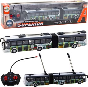 LEAN Toys Mestský trolejbus diaľkovo ovládané RC svetlá verejná doprava