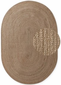 Koberec Hanse Home Jute Braided Rangpur naturálny / hnedý ovál