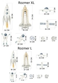 Nálepky na stenu, Rakety a astronauti