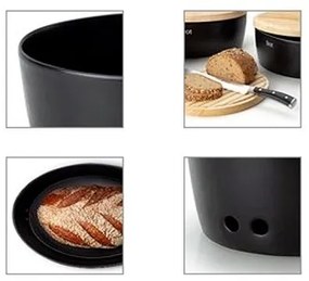 Continenta C3730 - Chlebník 13,5x30 cm čierna/béžová