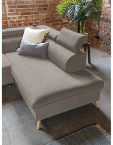 Svetlohnedá zamatová rozkladacia rohová pohovka do "U" (ľavý roh) Sweet Harmony – Miuform