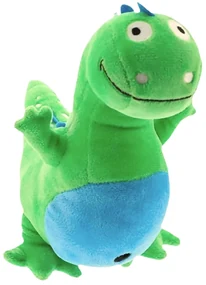 Zelený plyšový dinosaur ALOSO s modrým hrebienkom