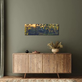 Obraz - Vinice (s hodinami) (90x30 cm)