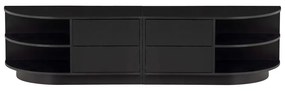 Čierny modulárny TV stolík z borovicového dreva 156x40 cm Finca – WOOOD
