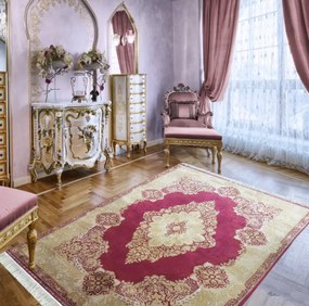 Koberec Exkluzívny Qum Silk 02 čevený