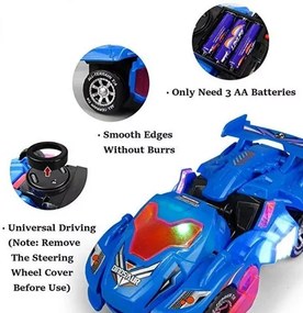 Zaparkorun Transformujúce sa dinosaurie auto s LED DYNOCAR - Modré