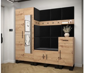 Predsieňová zostava Amanda 13 (dub artisan + čierna). Vlastná spoľahlivá doprava až k Vám domov. 1085969