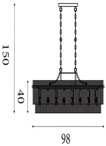 Searchlight 11400-8GO - Luster na reťazi LARA 8xE27/60W/230V