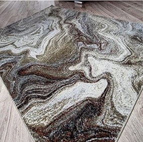 HU Hnedý abstraktný koberec Villa 859 Rozmer: 60x100 cm