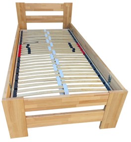 Jednolôžková drevená posteľ z buku Mirabel2 80x200cm, 80x200 cm, Lakovaná čírim lakom