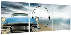 Obraz - Vintage kabriolet (s hodinami) (90x30 cm)