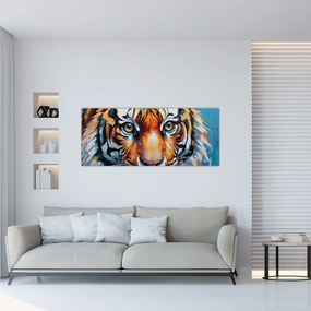 Obraz - Pohľad tigra, maľba (120x50 cm)