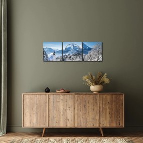 Obraz - Váhľad na zimnú krajinu (s hodinami) (90x30 cm)