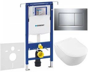 GEBERIT Duofix Special súprava 5v1 - inštalačný modul, závesné WC s DirectFlush a Softclose sedátko VILLEROY &amp; BOCH Subway 2.0, tlačítko Sigma30, 115.883.KH.1 (lesklý/matný/lesklý chróm), 111.355.00.5 NI6