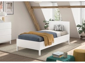 Biela detská posteľ z borovicového dreva bez roštu 90x200 cm Eva – Vipack