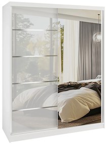 Šatníková skriňa SERENITY 133 cm biely lesk MGB SERENITY SZP6/0/W/W/0/HIAL