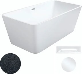 Besco Akrylátová voľne stojaca vaňa Evita Glam G 160x80 BESCO-Typ výpuste: Click-Clack s prepadom, grafit, BESCO-Rozmery: 160x80, BESCO-Farba: Biela/…