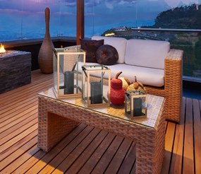 Dekoratívne set 3 lucerien - kov / sklo - 30 cm / 23 cm / 15 cm