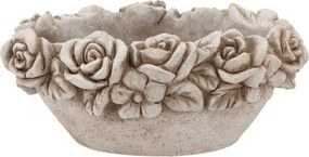 Cementový oválny kvetináč misa s kvetmi Flower Bowl - 30*19*14 cm