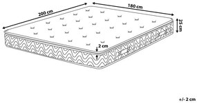 Pružinový matrac s odnímateľným poťahom stredne tvrdý 180 x 200 cm LUXUS Beliani