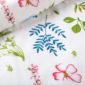 FLANELOVÉ OBLIEČKY FLANELOVE 160X200 CM, 2KS 70X80 CM KVETY