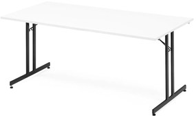 Skladací rokovací stôl EMILY, 1800x800 mm, biela/čierna