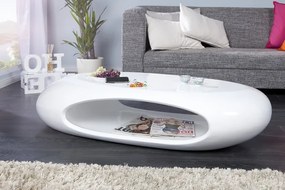 Konferenčný stolík Organic II biely s vysokým leskom