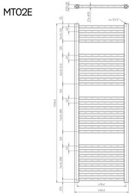 Mereo, Vykurovací rebrík rovný 600x970 mm, biely, elektrický, MER-MT11E
