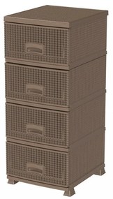 Aldotrade Komoda so 4 zásuvkami RETRO NEW, hnedá