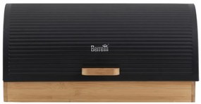 Chlebník Bambus veko čierne čierne pásiky 39.5*28*18.5c