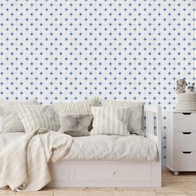 Samolepiaca fototapeta modré kvetinové ornamenty